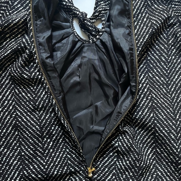 Kate Spade Silk Herringbone Tie-Neck Long Sleeve Dress Black Size Small - Picture 8 of 14